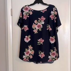 Ava & Viv Floral Blouse - 1X